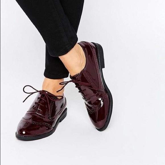 Asos Blood Red Oxfords Brogues Uk 8us 